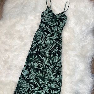 Leaf print Maxi dress